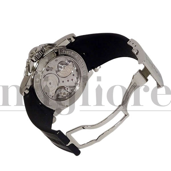 エクスカリバー EX45 77 9 9.71R 黒文字盤 SS ラバーベルト 45mm