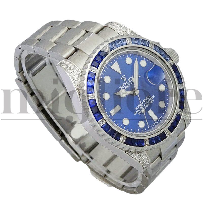 サブマリーナデイト アフターサファイア&ダイヤモンドセッティング 116659SABR仕様