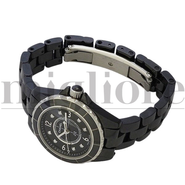 J12 H2569 ブラックセラミック 8Pダイヤモンド