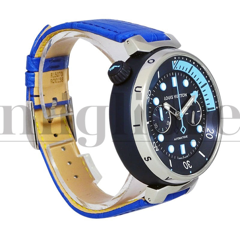 タンブール オトマティック ストリート ダイバー クロノグラフ スカイラインブルー QA168