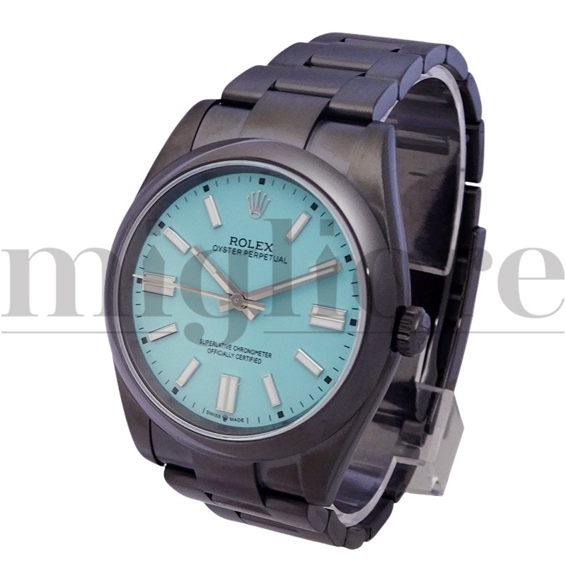 オイスターパーペチュアル 41 DLCコーテイングカスタム 124300 ターコイズブルー