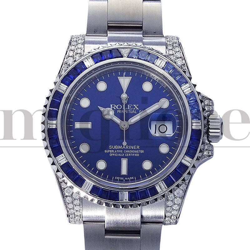 サブマリーナデイト 116610LN アフターサファイア&ダイヤモンドセッティング 116659SABR仕様 カスタム