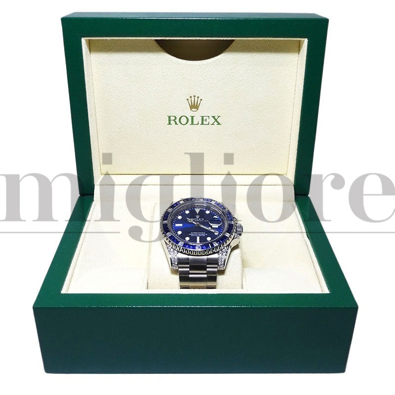 サブマリーナデイト 116610LN アフターサファイア&ダイヤモンドセッティング 116659SABR仕様 カスタム