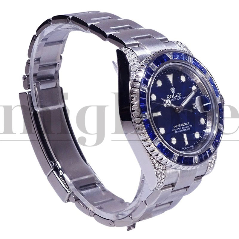 サブマリーナデイト 116610LN アフターサファイア&ダイヤモンドセッティング 116659SABR仕様 カスタム