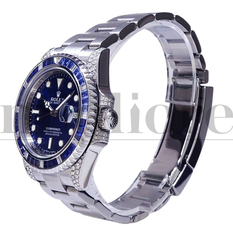 サブマリーナデイト 116610LN アフターサファイア&ダイヤモンドセッティング 116659SABR仕様 カスタム