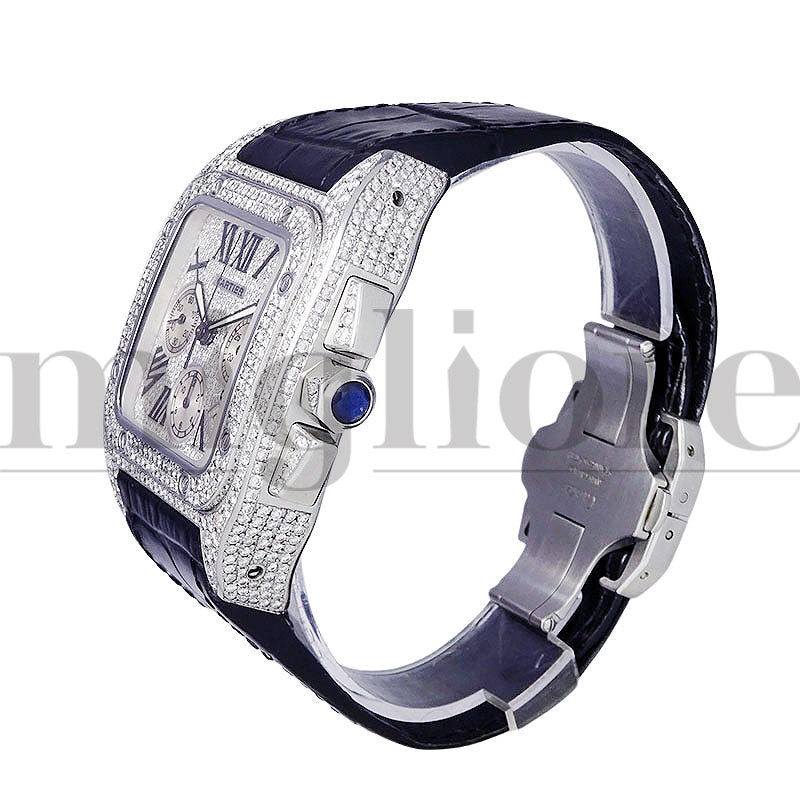 サントス100XL クロノグラフ アフターダイヤカスタム W20090X8/2740