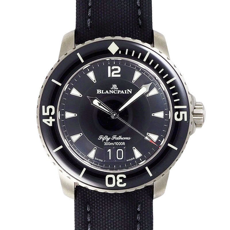 BLANCPAIN ブランパン フィフティファゾムスラージデイト チタン 5050 12B30 B52A 45.0mm Ti/キャンパス ブラック文字盤 メンズ 自動巻き【新品】