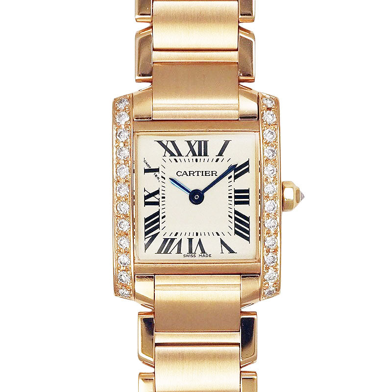 Cartier カルティエ タンクフランセーズSM W51008Q3/2384 PGコーティング アフターダイヤ
