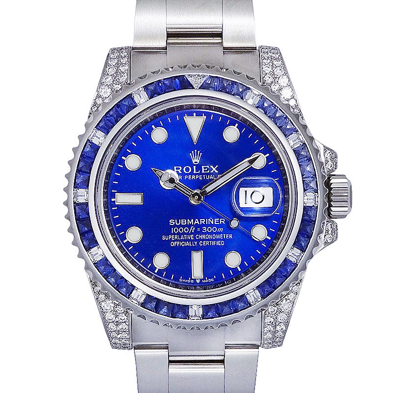 ROLEX ロレックス サブマリーナデイト 116610LN アフターサファイア&ダイヤモンドセッティング