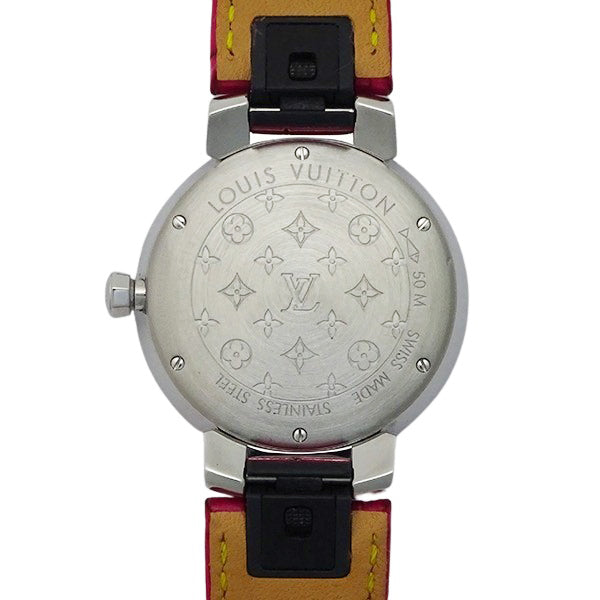 LOUIS VUITTON ルイヴィトン タンブール モノグラムMM QA147 フューシャ&オレンジ 日本限定モデル レディース 腕時計【美品中古】
