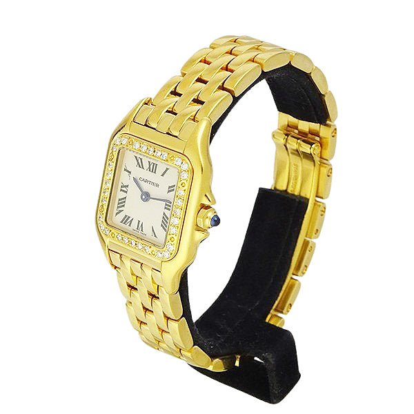 Cartier カルティエ パンテールSM W25033P5/1320 YGコーティング アフターダイヤ クォーツ レディース 腕時計【美品中古】