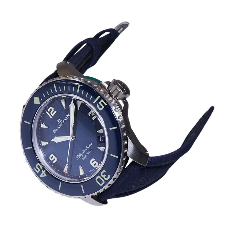 BLANCPAIN ブランパン フィフティファゾムス チタン 5015 12B40 O52A 45.0mm Ti/ラバー ブルー文字盤 メンズ 自動巻き【新品】