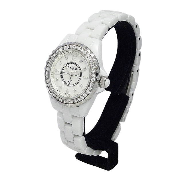CHANEL シャネル J12 H2572 ホワイトセラミック 8Pダイヤモンド ダイヤモンドベゼル 29mm レディース 腕時計【中古】