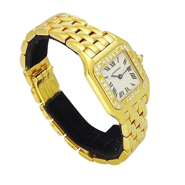 Cartier カルティエ パンテールSM W25033P5/1320 YGコーティング アフターダイヤ クォーツ レディース 腕時計【美品中古】