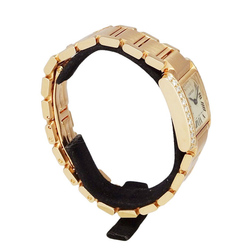 Cartier カルティエ タンクフランセーズSM W51008Q3/2384 PGコーティング アフターダイヤ