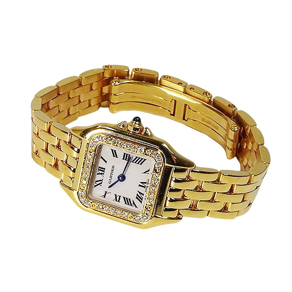 Cartier カルティエ パンテールSM W25033P5/1320 YGコーティング アフターダイヤ クォーツ レディース 腕時計【美品中古】