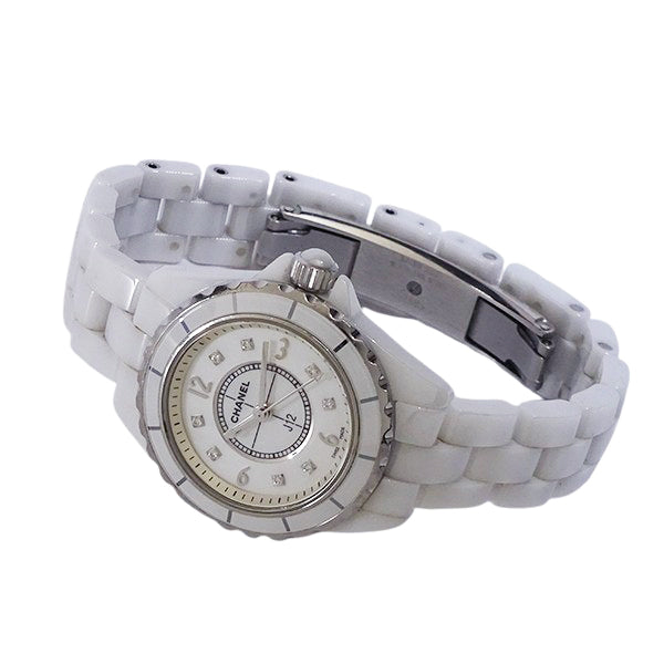 CHANEL シャネル J12 H2570 ホワイトセラミック 8Pダイヤモンド 29mm レディース 腕時計【中古】