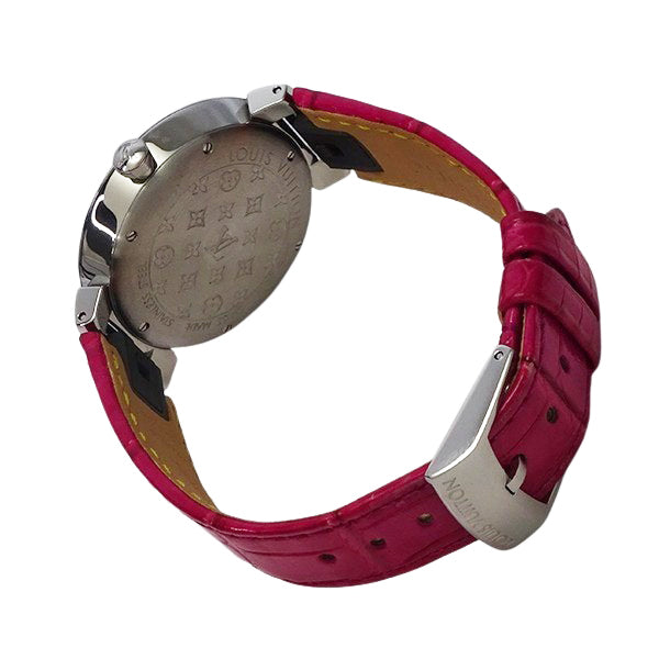 LOUIS VUITTON ルイヴィトン タンブール モノグラムMM QA147 フューシャ&オレンジ 日本限定モデル レディース 腕時計【美品中古】