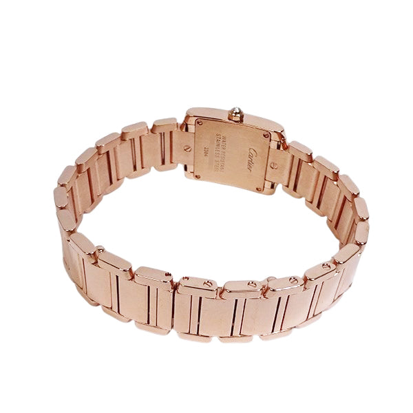 Cartier カルティエ タンクフランセーズSM W51008Q3/2384 PGコーティング アフターダイヤ クォーツ レディース 腕時計【美品中古】