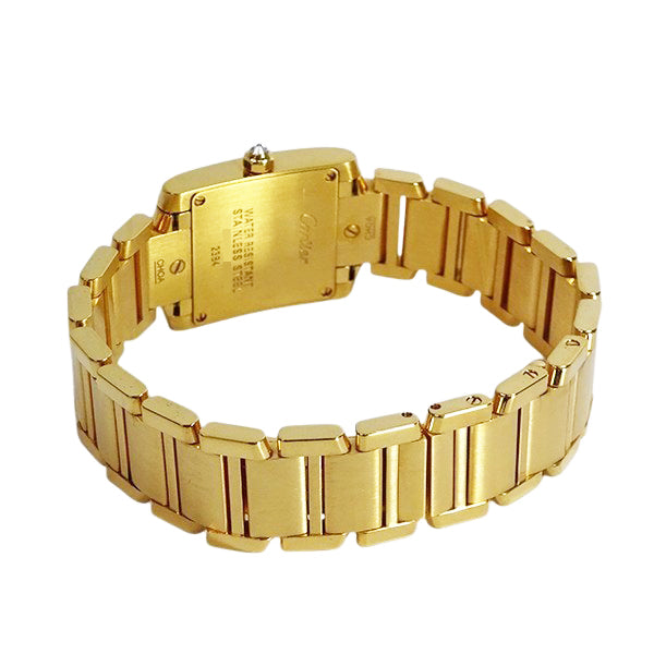 Cartier カルティエ タンクフランセーズSM W51008Q3/2384 YGコーティング アフターダイヤ クォーツ レディース 腕時計【美品中古】