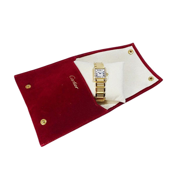 Cartier カルティエ タンクフランセーズSM W51008Q3/2384 YGコーティング アフターダイヤ クォーツ レディース 腕時計【美品中古】