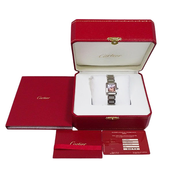 Cartier カルティエ タンクフランセーズSM ピンクシェル W51028Q3/3217 レディース 腕時計【中古】