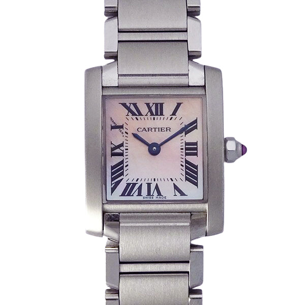 Cartier カルティエ タンクフランセーズSM ピンクシェル W51028Q3/3217 レディース 腕時計【中古】