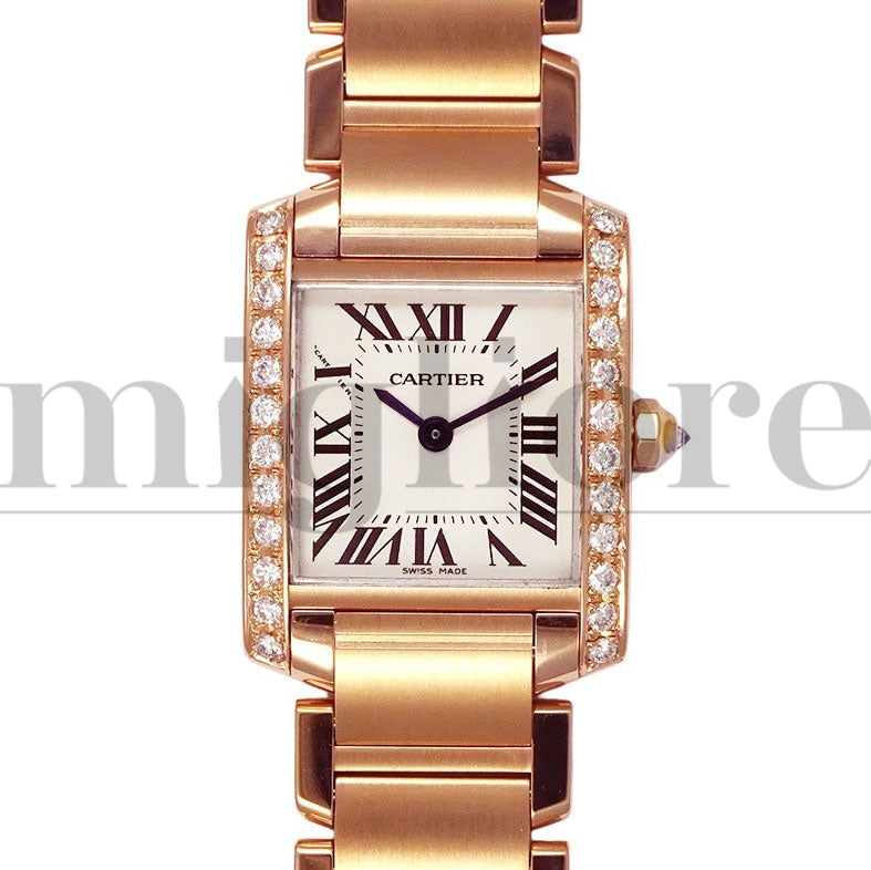 Cartier カルティエ タンクフランセーズSM W51008Q3/2384 PGコーティング アフターダイヤ入荷しました。