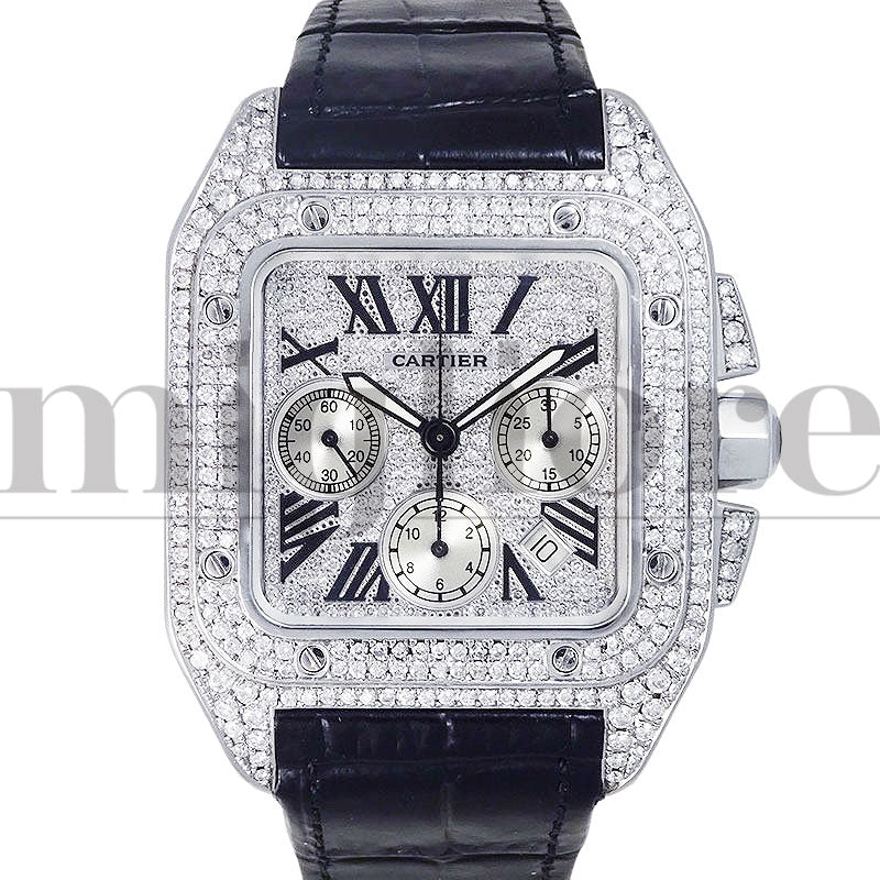 Cartier カルティエ サントス100XL クロノグラフ W20090X8/2740 アフターダイヤカスタム入荷しました。