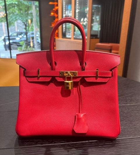 赤坂ブランドバッグ買取migliore（ミリオレ）4月8日　HERMES（エルメス）バーキン25　ルージュ　ヴォーエプソンＮ刻印買取