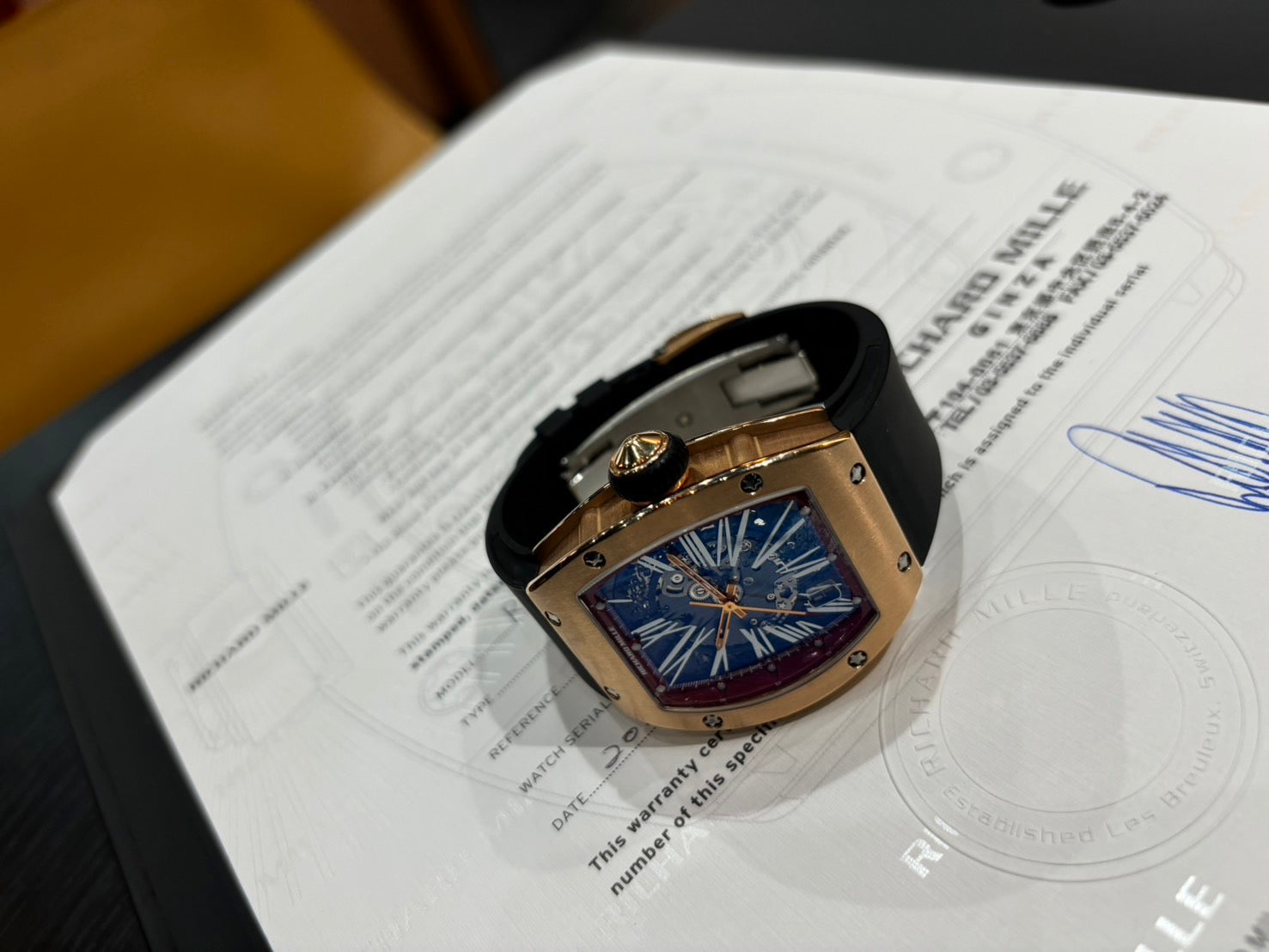 赤坂ブランドウォッチ買取migliore（ミリオレ）12月2日　RICHARD MILLE（リシャールミル）RM023 RG買取