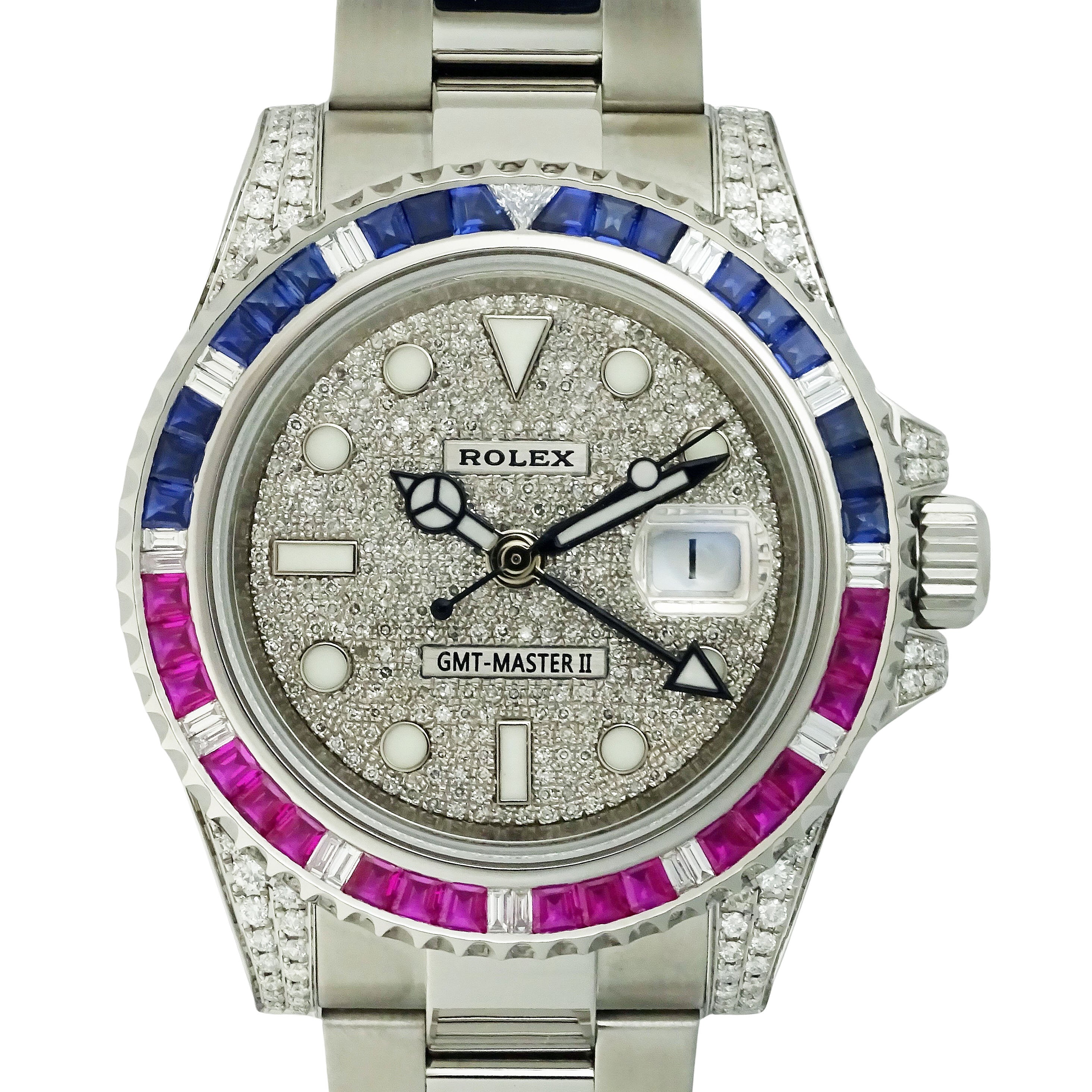 ROLEX ロレックス GMTマスターⅡ 116710LNベース アフターサファイア＆ダイヤモンドセッティング 116759SARU仕様 カスタム