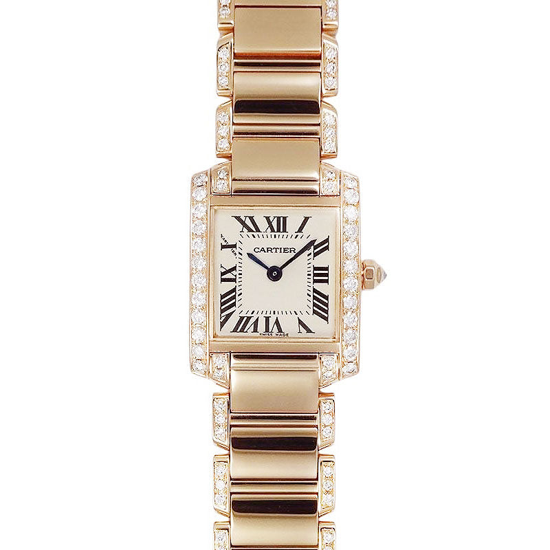 Cartier カルティエ タンクフランセーズSM W51008Q3/2384 PGコーティング アフターダイヤ