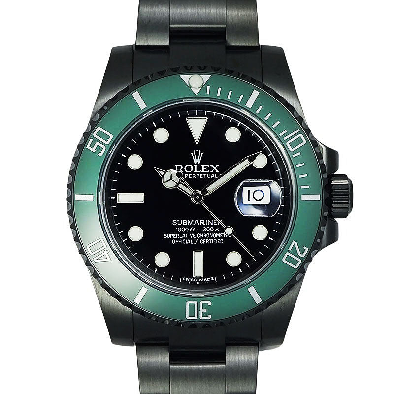 ROLEX ロレックス サブマリーナ デイト 116610LNベース 126610LV DLCブラックカスタム ランダム番 グリーン メンズ 腕時計【中古】