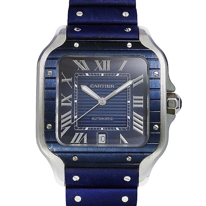 Cartier カルティエ サントス ドゥ カルティエ LM WSSA0048/4072 自動巻き ブルー 腕時計【中古】