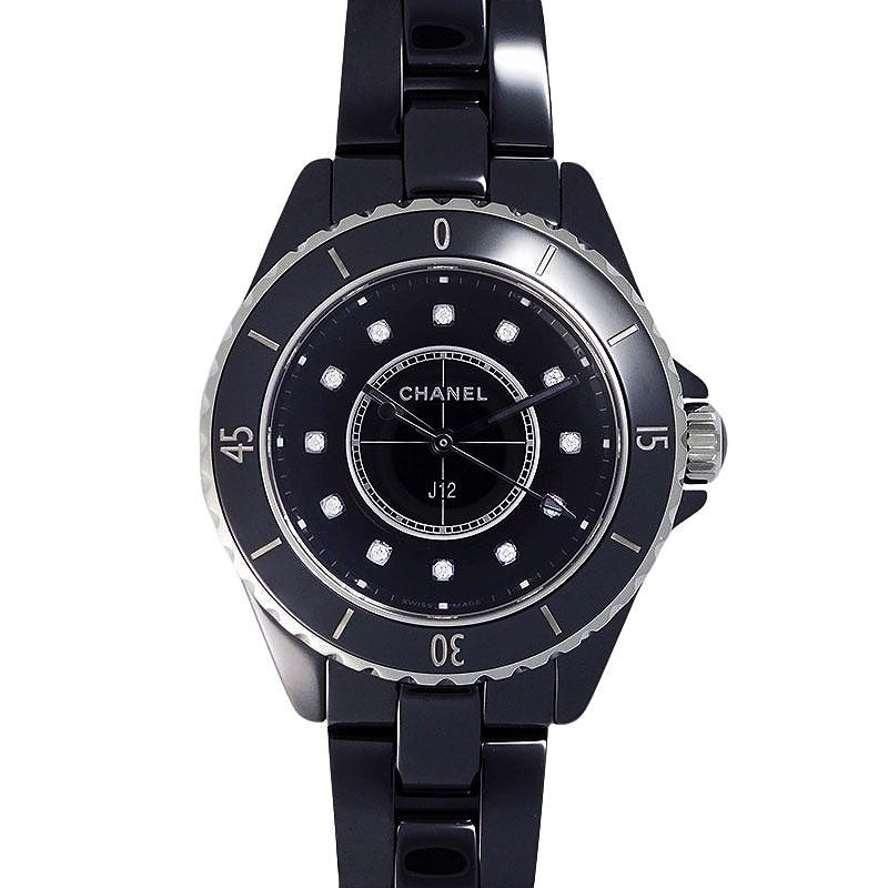 CHANEL シャネル J12 H5701 ブラック セラミック 12Pダイヤ 33mm クォーツ レディース【新品】