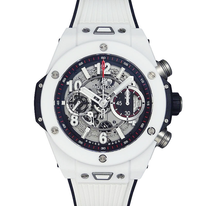 HUBLOT ウブロ ビッグバン ウニコ ホワイト セラミック 411.HX.1170.RX メンズ 腕時計 替えストラップ付【中古】