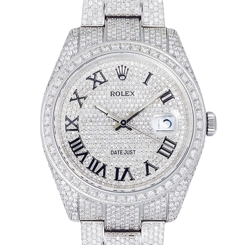 ROLEX ロレックス デイトジャスト41 アフターダイヤセッティング 126300 カスタム ローマ メンズ 腕時計【中古】