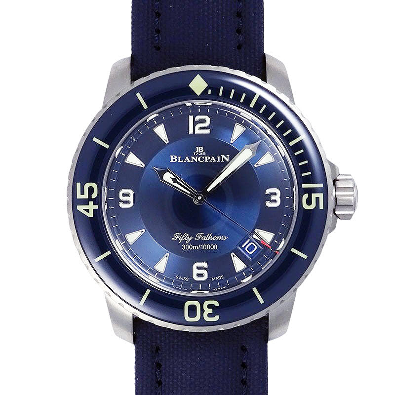 BLANCPAIN ブランパン フィフティファゾムス チタン 5015 12B40 O52A 45.0ｍｍ Ti/ラバー ブルー文字盤 メンズ 自動巻き【新品】
