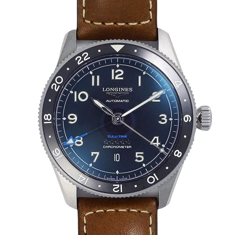 LONGINES ロンジン スピリット zule time/L3.812.4.53.6 42ｍｍ SS/レザー ブラック文字盤 メンズ 自動巻き【新品】