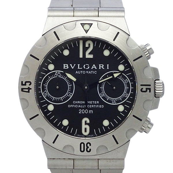 BVLGARI ブルガリ ディアゴノ スクーバ クロノグラフ SCB38S メンズ 腕時計【中古】