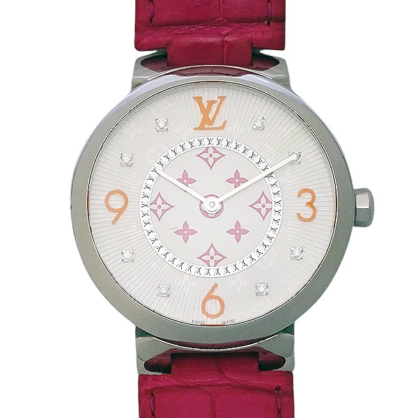 LOUIS VUITTON ルイヴィトン タンブール モノグラムMM QA147 フューシャ＆オレンジ 日本限定モデル レディース 腕時計【美品中古】