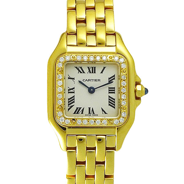 Cartier カルティエ パンテールSM W25033P5/1320 YGコーティング アフターダイヤ クォーツ レディース 腕時計【美品中古】