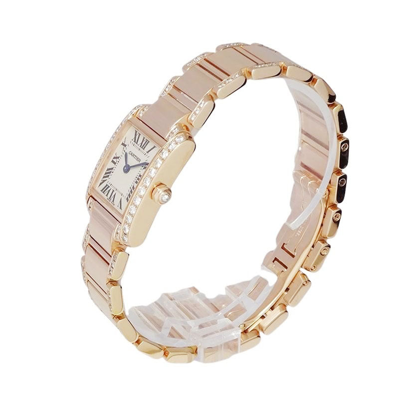 Cartier カルティエ タンクフランセーズSM W51008Q3/2384 PGコーティング アフターダイヤ