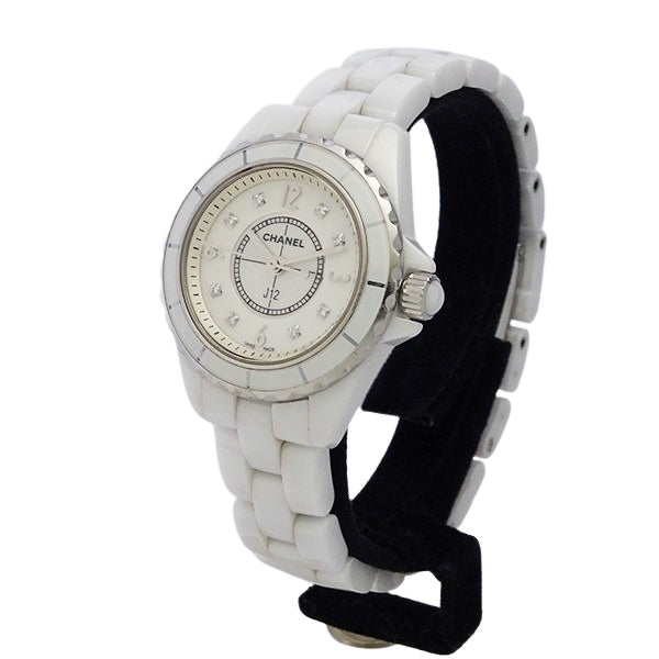 CHANEL シャネル J12 H2570 ホワイトセラミック 8Pダイヤモンド 29mm レディース 腕時計【中古】