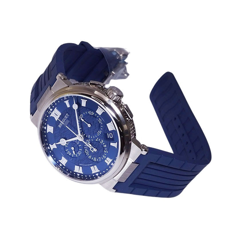 BREGUET ブレゲ マリーンクロノグラフ WG 5527BB/Y2/5WV 42ｍｍ WG／ラバー ブルー文字盤 【新品】　