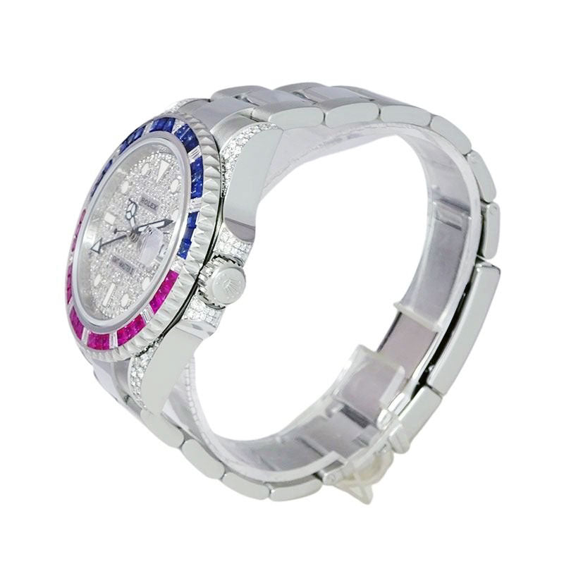 ROLEX ロレックス GMTマスターⅡ 116710LNベース アフターサファイア＆ダイヤモンドセッティング 116759SARU仕様