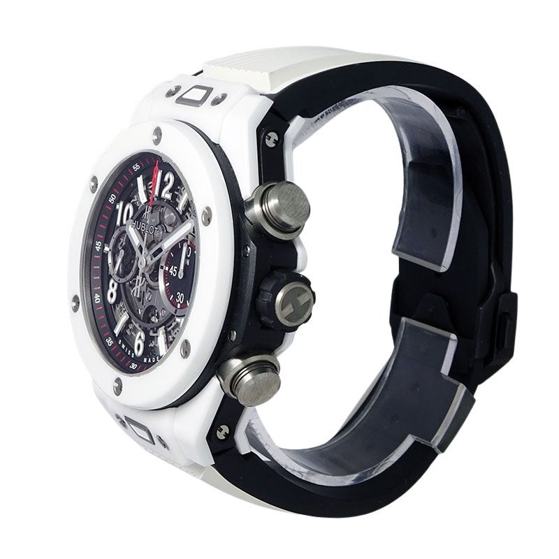HUBLOT ウブロ ビッグバン ウニコ ホワイト セラミック 411.HX.1170.RX メンズ 腕時計 替えストラップ付【中古】