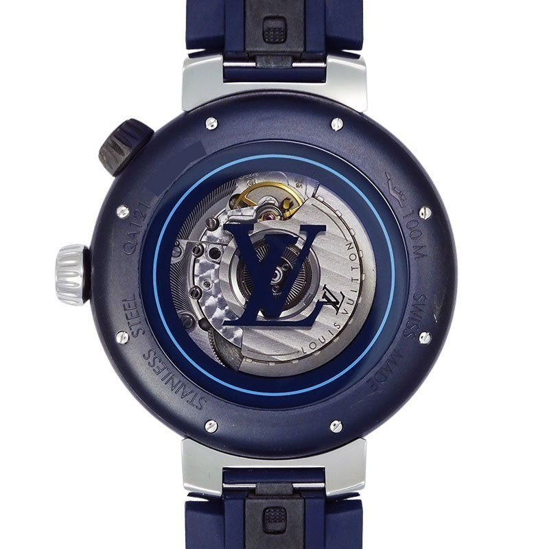 LOUIS VUITTON ルイヴィトン タンブール ストリートダイバー スカイラインブルー QA121Z メンズ 腕時計【中古】