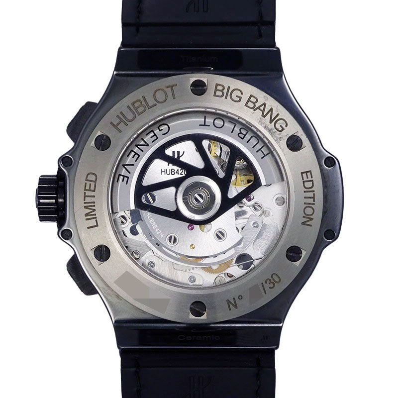HUBLOT ウブロ ビッグバン アエロバン ブラック&ホワイト 311.CM.1110.GR.1100.DZA10 ブラックダイヤ 日本限定30本 腕時計【中古】
